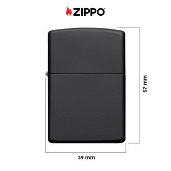 Zippo Accendino a Benzina Ricaricabile ed Antivento Black Matte -