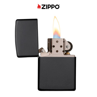 Zippo Accendino a Benzina Ricaricabile ed Antivento Black Matte -