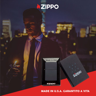 Zippo Accendino a Benzina Ricaricabile ed Antivento Black Matte -