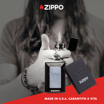 Zippo Accendino Slim a Benzina Ricaricabile ed Antivento Street