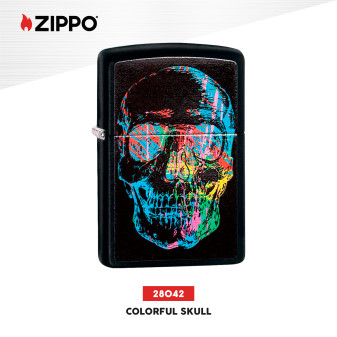 Accendino Zippo 28042 Colorful Skull Ricaricabile Antivento