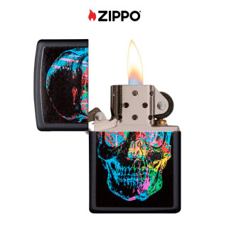 Accendino Zippo 28042 Colorful Skull Ricaricabile Antivento
