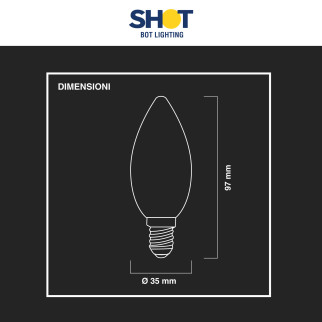 Bot Lighting Shot Lampadina LED E14 4.5W Candle C35 Candela Filament