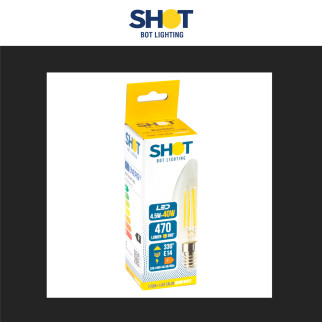 Bot Lighting Shot Lampadina LED E14 4.5W Candle C35 Candela Filament