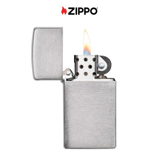 Zippo Accendino Slim a Benzina Ricaricabile ed Antivento Brushed