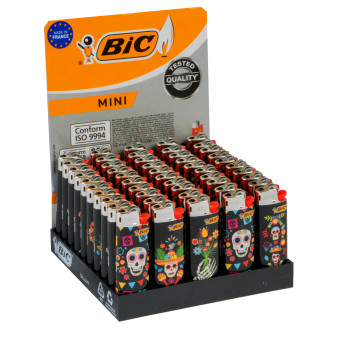 Bic Mini J25 Accendini Piccoli Fantasia Skulls - Box da 50 Accendini