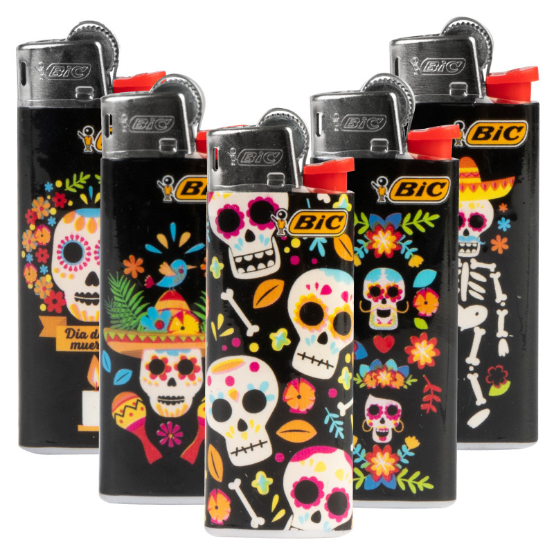 Bic Mini J25 Accendini Piccoli Fantasia Skulls - Serie da 5 Accendini