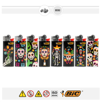 Bic Mini J25 Accendini Piccoli Fantasia Skulls - Serie da 5 Accendini