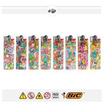 Bic Maxi J26 Accendini Grandi Fantasia Crazy World - Serie da 5 Accendini