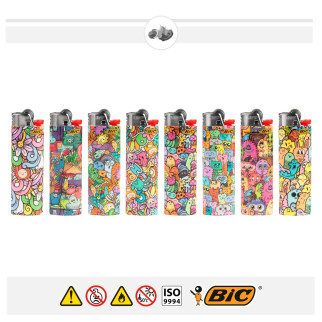 Bic Maxi J26 Accendini Grandi Fantasia Crazy World - Serie da 5 Accendini