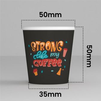 Bicchierini da Caffè in Carta Riciclabile con Fantasia StrongLifeCUP da 65ml - Confezione da 50