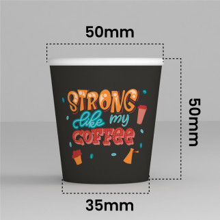 Bicchierini da Caffè in Carta Riciclabile con Fantasia StrongLifeCUP da 65ml - Confezione da 50