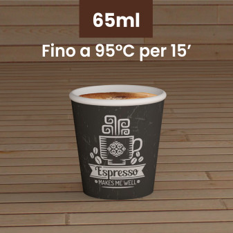 Bicchierini da Caffè in Carta Riciclabile con Fantasia CuzcoCUP da 65ml - Confezione da 50 Bicchieri