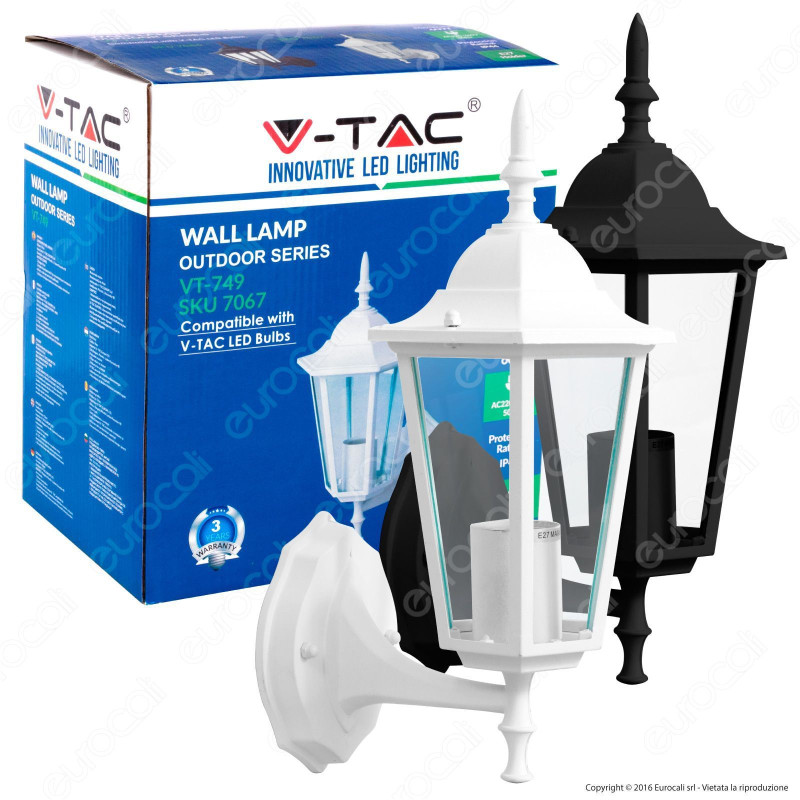 V-Tac VT-749 Portalampada da Giardino Wall Light da Muro per