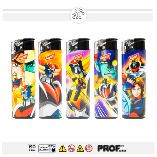 Prof Accendini Maxi Elettronici Fantasia Goldorak - Box da 50 Accendini