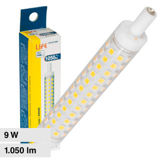 Life Lampadina LED SMD R7s L118 9W Tubolare Slim in Ceramica - mod.