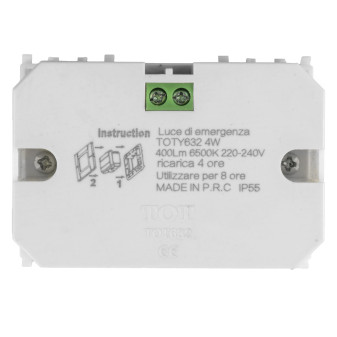 MAPAM Luce emergenza 4W 400Lm GEM IP55 6500K - mod. Y632 - Compatibile con Vimar PLANA