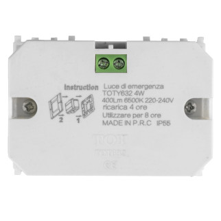 MAPAM Luce emergenza 4W 400Lm GEM IP55 6500K - mod. Y632 - Compatibile con Vimar PLANA