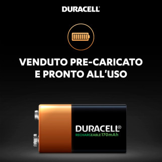 Duracell Rechargeable 6HR61 E-Block Transistor DC1604 9V Pila