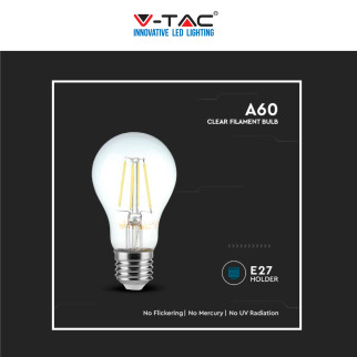 V-Tac VT-2133 Lampadina LED E27 12W Bulb A60 Goccia Filament