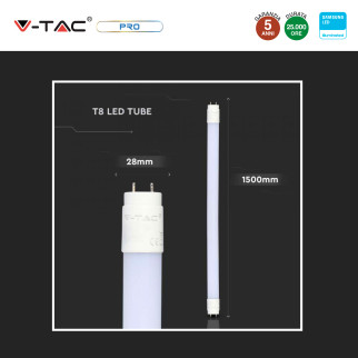 V-Tac Pro VT-151 SMD Tubo LED Nano Plastic T8 G13 20W Lampadina