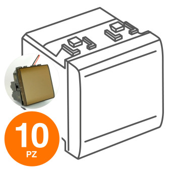 MAPAM Interruttore Campanello ART 891-2 Scuro - Confezione 10pz - mod. 891-2 - Compatibile con