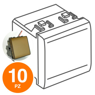 MAPAM Interruttore Campanello ART 891-2 Scuro - Confezione 10pz - mod. 891-2 - Compatibile con