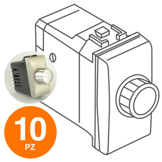 MAPAM Interruttore Dimmer 500W ART 806A Alluminio - Confezione 10pz - mod. 806A - Compatibile con