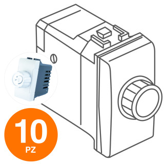 MAPAM Interruttore Dimmer 500W ART 806B Bianco - Confezione 10pz - mod. 806B - Compatibile con