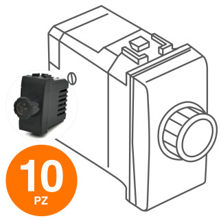 MAPAM Interruttore Dimmer 500W ART 806N Nero - Confezione 10pz - mod. 806N - Compatibile con