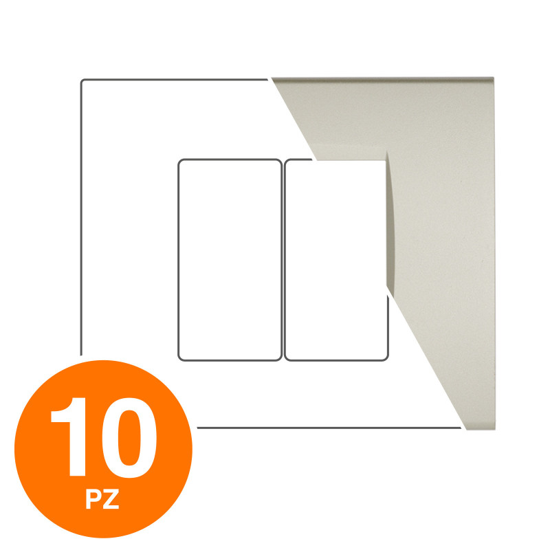 MAPAM Placca Tecnopolimero ART 8002-11 2P Champagne - Confezione 10pz - mod. 8002-11 - Compatibile