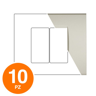 MAPAM Placca Tecnopolimero ART 8002-11 2P Champagne - Confezione 10pz - mod. 8002-11 - Compatibile