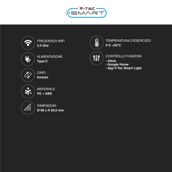 V-Tac Smart Telecomando IR Universale Controllo Dispositivi da Remoto Compatibile con Amazon Alexa