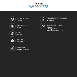 V-Tac Smart Telecomando IR Universale Controllo Dispositivi da Remoto Compatibile con Amazon Alexa