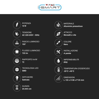 V-Tac Smart VT-5181 Faro LED Floodlight Wi-Fi 10W SMD IP65