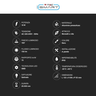 V-Tac Smart VT-5181 Faro LED Floodlight Wi-Fi 10W SMD IP65