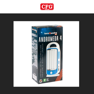 CFG Luce Quadra Andromeda 4 Lampada a Lanterna con 4 Tubi LED