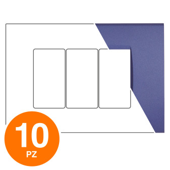 MAPAM Placca Tecnopolimero ART 3P Blu Navy - Confezione 10pz - mod. 8003-10 - Compatibile con
