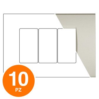 MAPAM Placca Tecnopolimero ART 3P Champagne - Confezione 10pz - mod. 8003-11 - Compatibile con
