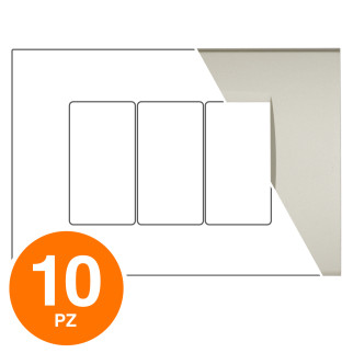 MAPAM Placca Tecnopolimero ART 3P Champagne - Confezione 10pz - mod. 8003-11 - Compatibile con