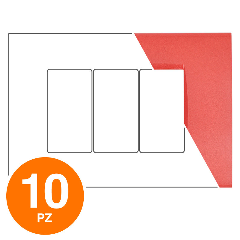 MAPAM Placca Tecnopolimero ART 8003-15 3P Corallo - Confezione 10pz - mod. 8003-15 - Compatibile