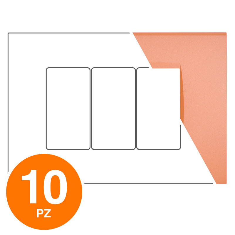 MAPAM Placca Tecnopolimero ART 8003-16 3P Arancio - Confezione 10pz - mod. 8003-16 - Compatibile