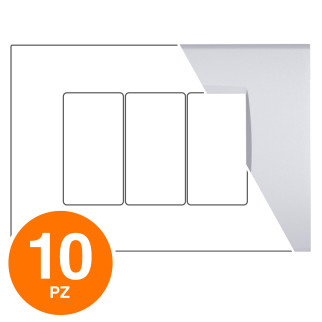 MAPAM Placca Tecnopolimero ART 8003-9 3P Silver - Confezione 10pz - mod. 8003-09 - Compatibile con