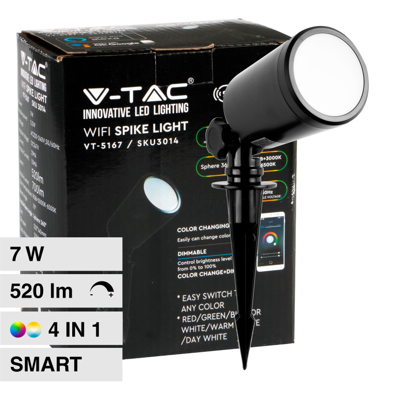 V-Tac Smart VT-5167 Lampada LED da Giardino 7W IP65 RGB+W