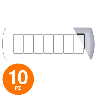 MAPAM Placca Metallo ART 7P Grigio Chiaro - Confezione 10pz - mod. 8807-07 - Compatibile con