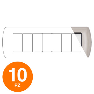 MAPAM Placca Metallo ART 7P Champagne - Confezione 10pz - mod. 8807-08 - Compatibile con BTicino