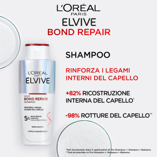 L'Oréal Paris Elvive Bond Repair Shampoo Per Capelli Danneggiati - Flacone da 200ml