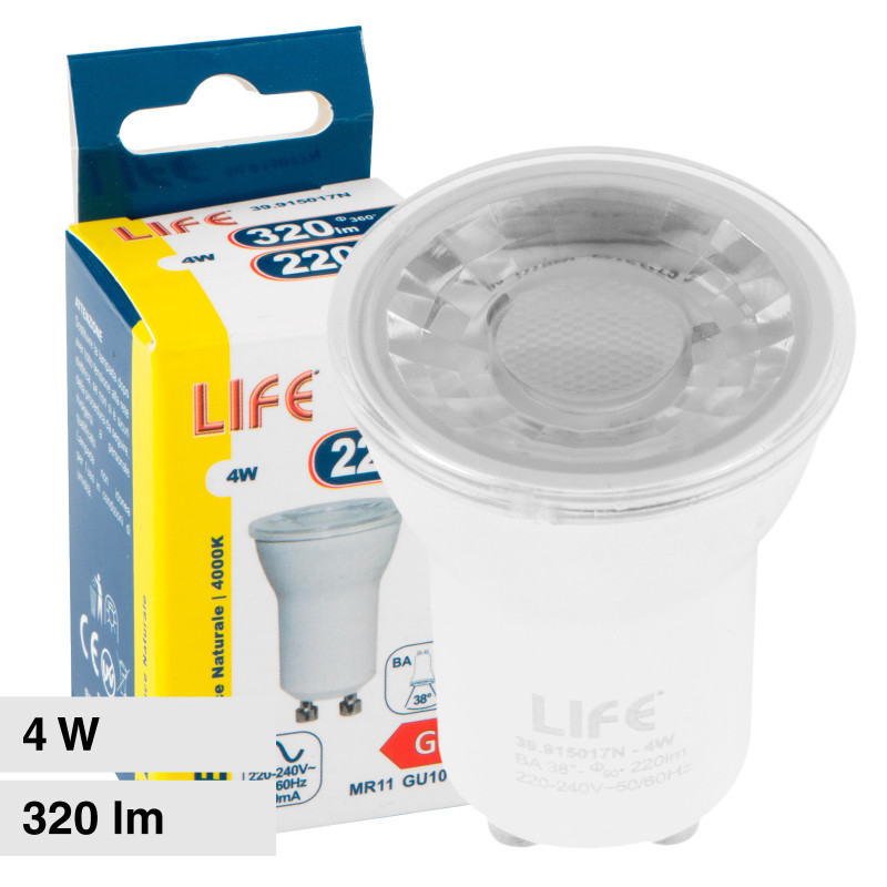 Lampadina LED GU10 4W Faretto Spotlight MR11 SMD Life
