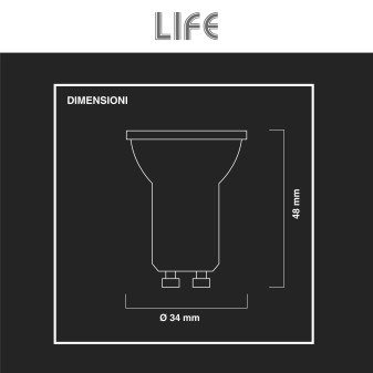 Lampadina LED GU10 4W Faretto Spotlight MR11 SMD Life