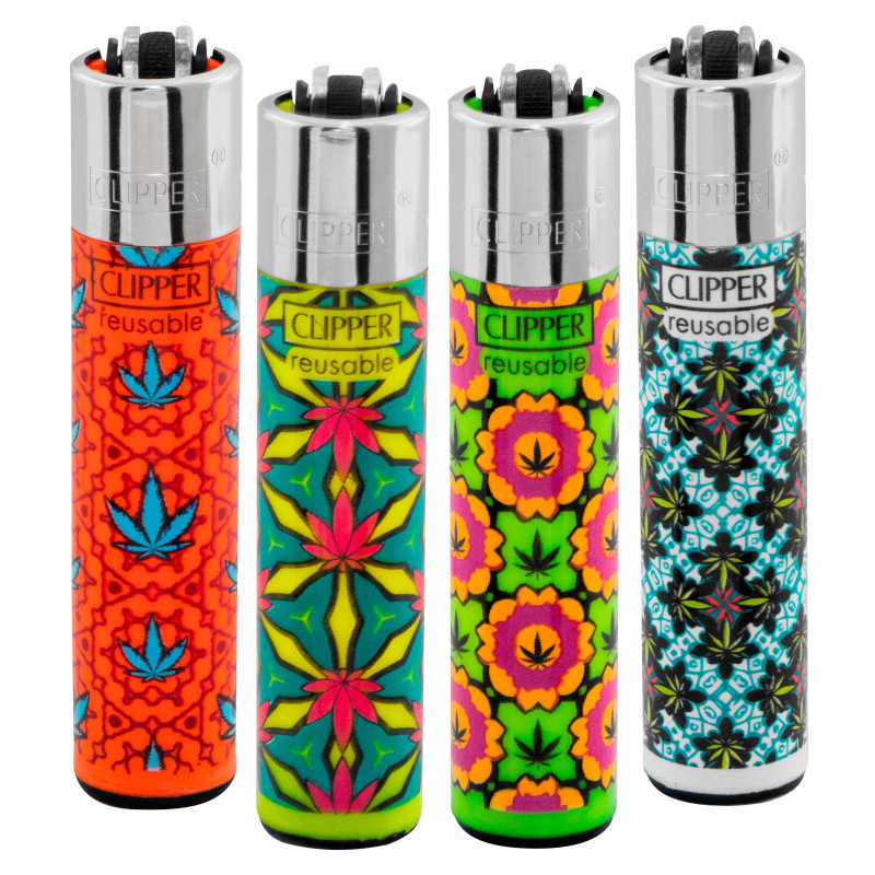 Clipper Power Leaves 3 Ricaricabili 4 Accendini a Pietrina